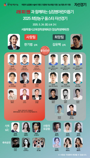 '래피젠과 함께하는 심장병어린이돕기’ (사)한기범희망나눔, 2025 희망농구올스타 자선경기 선수 확정